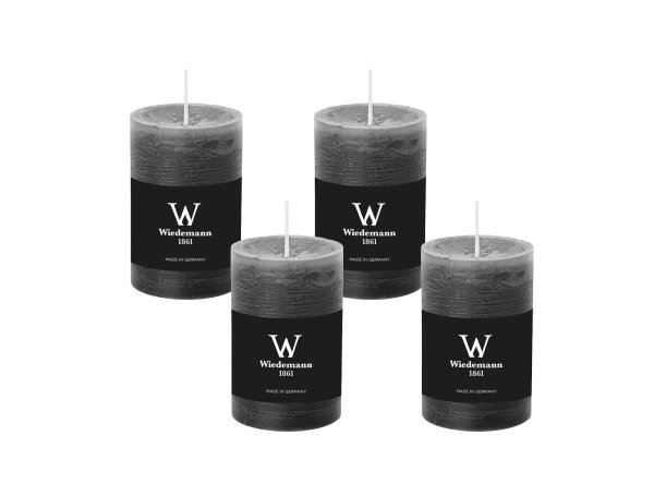 4er Set Rustik Marble Kerzen (durchgefärbt mit ASF) Grau