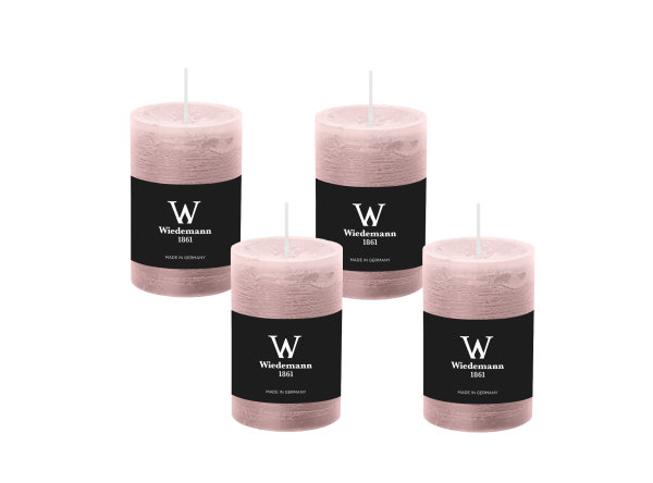 4er Set Rustik Marble Kerzen (durchgefärbt mit ASF) Rosé