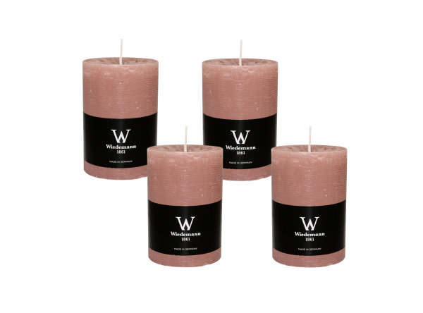 4er Set Rustik Marble Kerzen (durchgefärbt mit ASF) Rosenholz Rosa