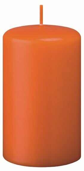 Stumpenkerzen (Flachkopf) Karotte Dunkel-Orange 80 x Ø 50 mm, 16 Stück