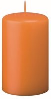Stumpenkerzen (Flachkopf) Mango Orange 80 x Ø 50...