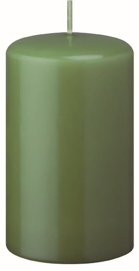Stumpenkerzen (Flachkopf) Grün 80 x Ø 50 mm, 16 Stück
