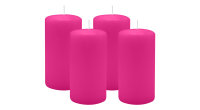 4er Set Adventskranzkerzen Fuchsia Pink Ø 60 x 100 mm
