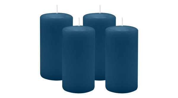 4er Set Adventskranzkerzen Petrol Blau Ø 60 x 100 mm