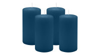 4er Set Adventskranzkerzen Petrol Blau Ø 60 x 100 mm