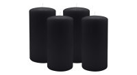 4er Set Adventskranzkerzen Schwarz Ø 80 x 150 mm