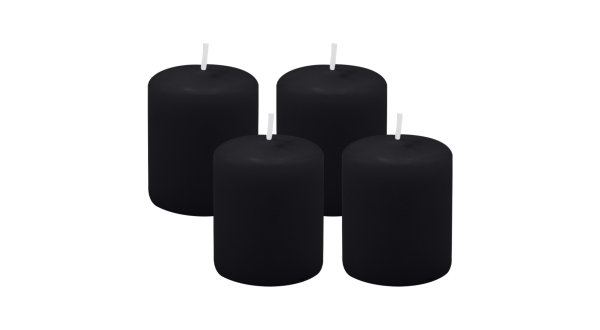 4er Set Adventskranzkerzen Schwarz Ø 50 x 60 mm