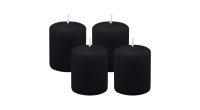 4er Set Adventskranzkerzen Schwarz Ø 50 x 60 mm