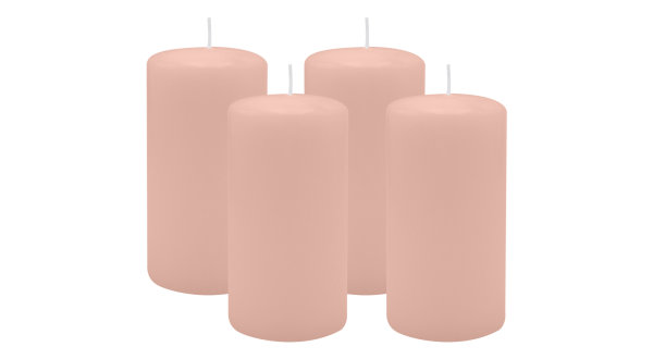 4er Set Adventskranzkerzen Taupe Rose Ø 60 x 100 mm