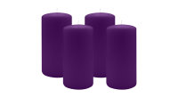 2er Set Adventskranzkerzen Violett Ø 100 x 300 mm