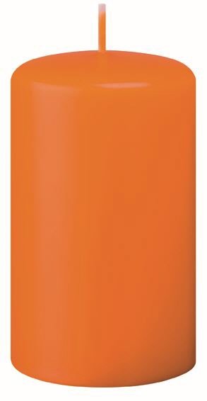 Stumpenkerzen (Flachkopf) Mandarin Orange 100 x Ø 50 mm, 12 Stück
