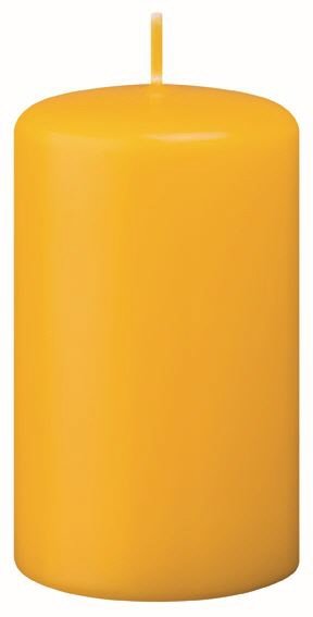 Stumpenkerzen (Flachkopf) Goldgelb 120 x Ø 50 mm, 12 Stück