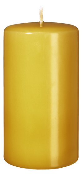Stumpenkerzen (Flachkopf) Mostard Senf 200 x Ø 50 mm, 4 Stück