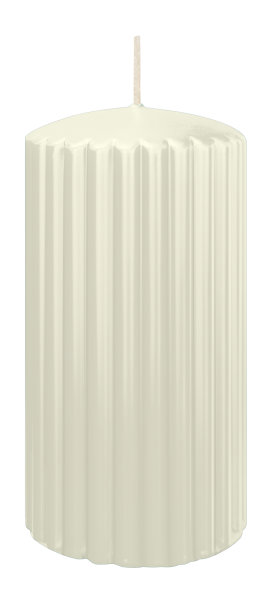 Kerzen-Gerillt in Elfenbein 150 x Ø 80 mm im 4er Set