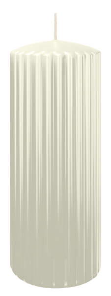 Kerzen-Gerillt in Elfenbein 200 x Ø 80 mm im 4er Set