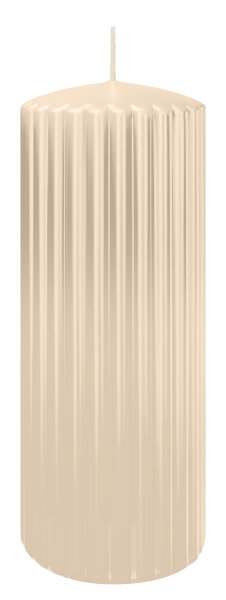 Kerzen-Gerillt in Creme 200 x Ø 80 mm im 4er Set