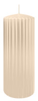 Kerzen-Gerillt in Creme 200 x Ø 80 mm im 4er Set