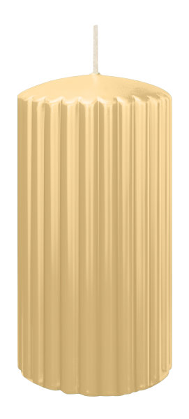 Kerzen-Gerillt in Champagner 150 x Ø 80 mm im 4er Set