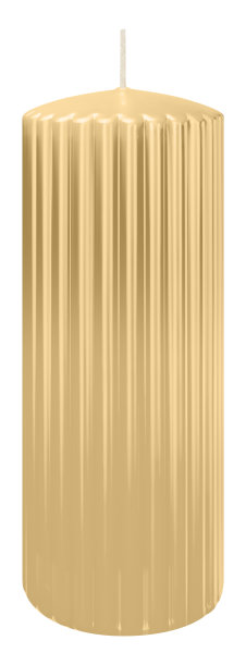 Kerzen-Gerillt in Champagner 200 x Ø 80 mm im 4er Set