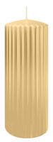 Kerzen-Gerillt in Champagner 200 x Ø 80 mm im 4er Set