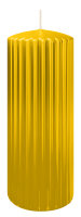 Kerzen-Gerillt in Dotter Gelb 200 x Ø 80 mm im 4er...