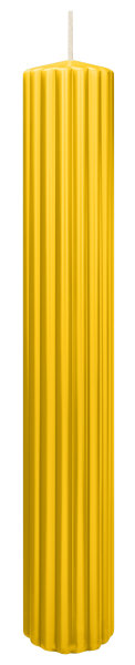 Kerzen-Gerillt in Dotter Gelb 300 x Ø 45 mm im 4er Set