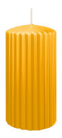 Kerzen-Gerillt in Gelb 150 x Ø 80 mm im 4er Set