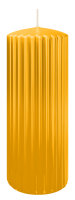 Kerzen-Gerillt in Gelb 200 x Ø 80 mm im 4er Set