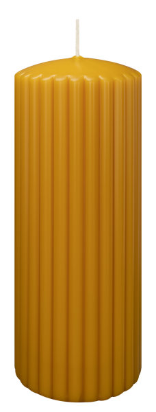 Kerzen-Gerillt in Natur 200 x Ø 80 mm im 4er Set