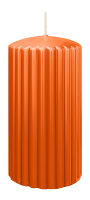 Kerzen-Gerillt in Aprikose 150 x Ø 80 mm im 4er Set