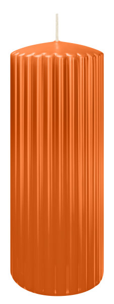 Kerzen-Gerillt in Aprikose 200 x Ø 80 mm im 4er Set