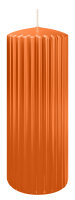 Kerzen-Gerillt in Aprikose 200 x Ø 80 mm im 4er Set