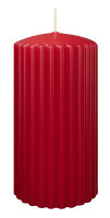 Kerzen-Gerillt in Rot 150 x Ø 80 mm im 4er Set