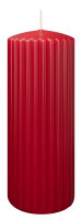Kerzen-Gerillt in Rot 200 x Ø 80 mm im 4er Set