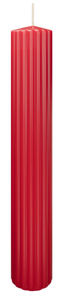Kerzen-Gerillt in Rot 300 x Ø 45 mm im 4er Set