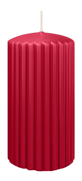 Kerzen-Gerillt in Altrot 150 x Ø 80 mm im 4er Set