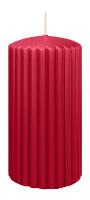 Kerzen-Gerillt in Altrot 150 x Ø 80 mm im 4er Set