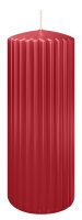 Kerzen-Gerillt in Altrot 200 x Ø 80 mm im 4er Set