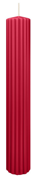 Kerzen-Gerillt in Altrot 300 x Ø 45 mm im 4er Set
