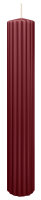 Kerzen-Gerillt in Bordeaux 300 x Ø 45 mm im 4er Set
