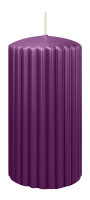 Kerzen-Gerillt in Brombeer 150 x Ø 80 mm im 4er Set
