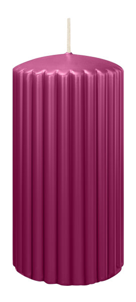 Kerzen-Gerillt in Cardinal 150 x Ø 80 mm im 4er Set