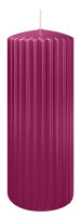 Kerzen-Gerillt in Cardinal 200 x Ø 80 mm im 4er Set