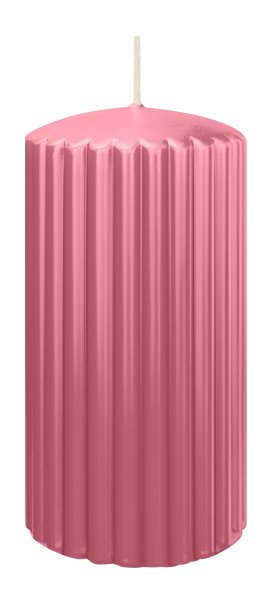 Kerzen-Gerillt in Rosa 150 x Ø 80 mm im 4er Set