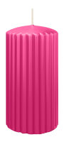 Kerzen-Gerillt in Pink 150 x Ø 80 mm im 4er Set