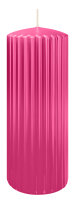 Kerzen-Gerillt in Pink 200 x Ø 80 mm im 4er Set