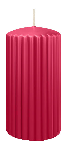 Kerzen-Gerillt in Magenta 150 x Ø 80 mm im 4er Set