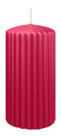Kerzen-Gerillt in Magenta 150 x Ø 80 mm im 4er Set