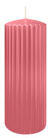 Kerzen-Gerillt in Erdbeerrosa 200 x Ø 80 mm im 4er...