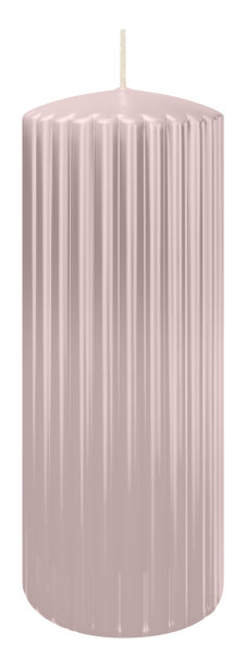 Kerzen-Gerillt in Rose 200 x Ø 80 mm im 4er Set